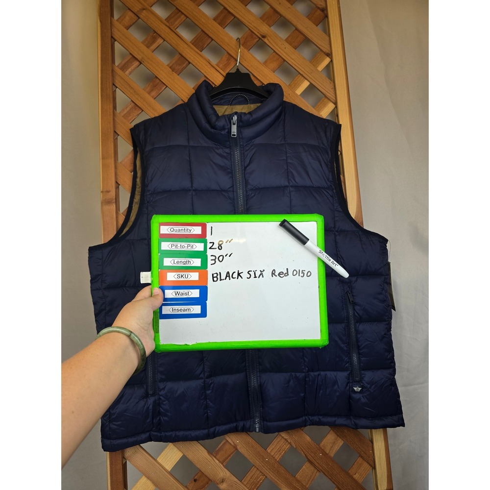Dockers Puffer Vest Mens XXL Navy Blue Quilted Water Resistant - NEW - Picture 10 of 10